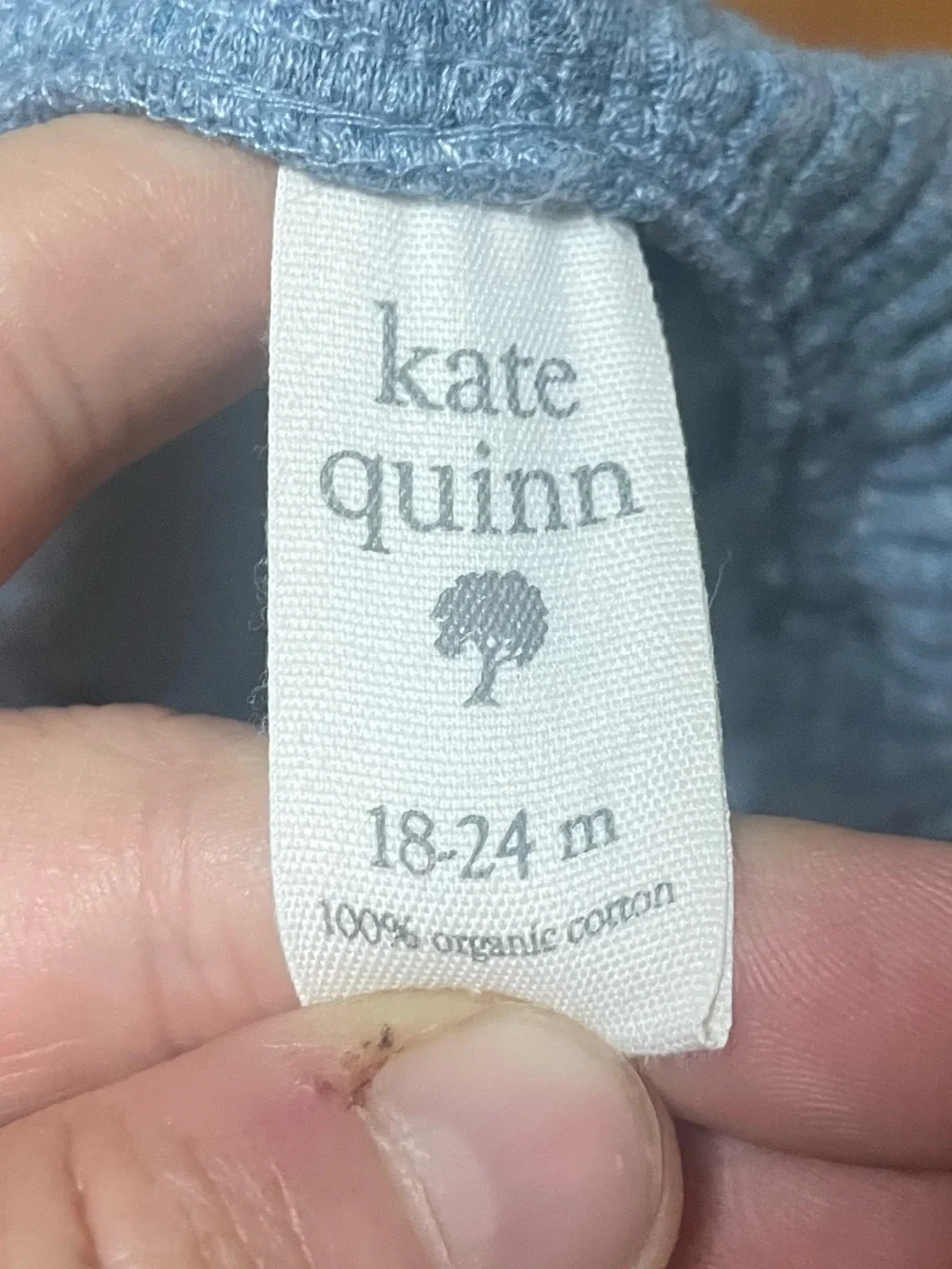 kate quinn Light Blue Ribbed Hooded Footie with Bear Ears Size 18-24 Months